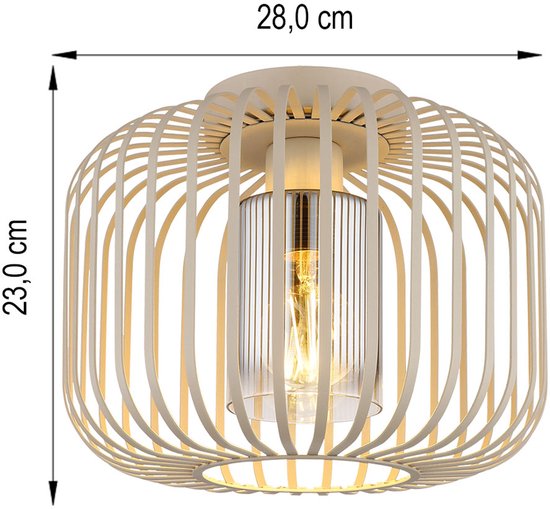 Plafonniere - beige - ALFRED - metaal - Ø 28cm - E27 - 15758D - Globo