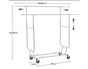 Yaheetech Kledingrek 128 x 55 x 173 cm - Zilver - Verrijdbaar - 130 kg - Dubbele Kledingstang