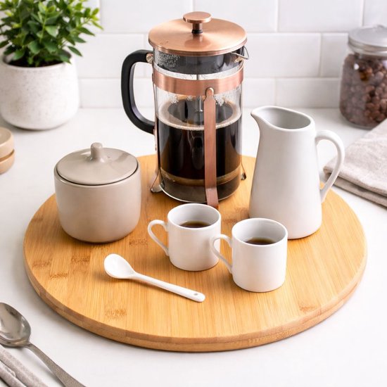Ceruzo Lazy Susan - Draaibaar Dienblad - Ø 35cm - Draaiplateau -Serveerbord-Bamboe