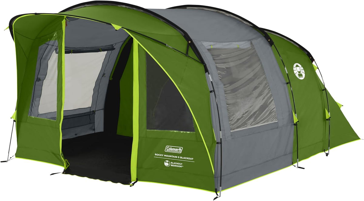 Coleman Rocky Mountain 5 Blackout familietent - 480x310x195 cm - groen/grijs – tunneltent voor 5 personen