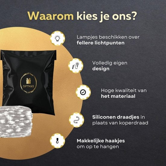 Giftmas LED Lichtgordijn – Kerstverlichting voor Buiten & Binnen – Inclusief Afstandsbediening - 300 LED's – 3x3m