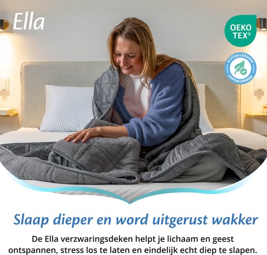 EL Life Verzwaringsdeken 7 kg - Fluweel & Sherpa Fleece Zwaartedeken OEKO-TEX - Weighted Blanket 135 x 200cm - Verzwaarde Deken - Grijs