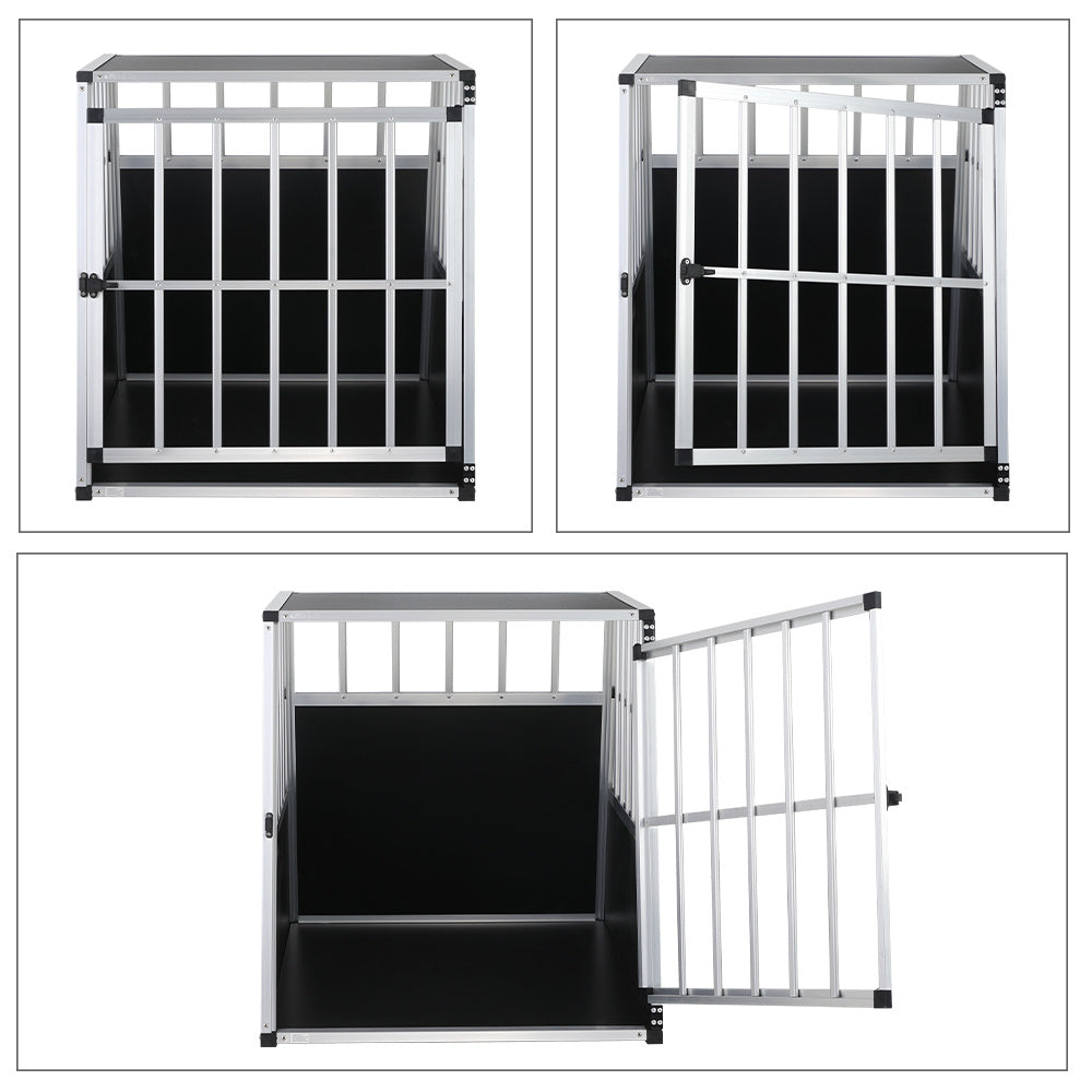 Cadoca Honden Transportbox L – Aluminium – 90x66x72cm Afsluitbaar