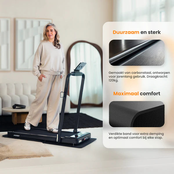 Moovv SmartStep Pro v3 Incline - Loopband Inklapbaar - Walking Pad met 10% Hellingfunctie – Opvouwbare Wandelband - Treadmill 1-12 km/u – Incl. Accessoires