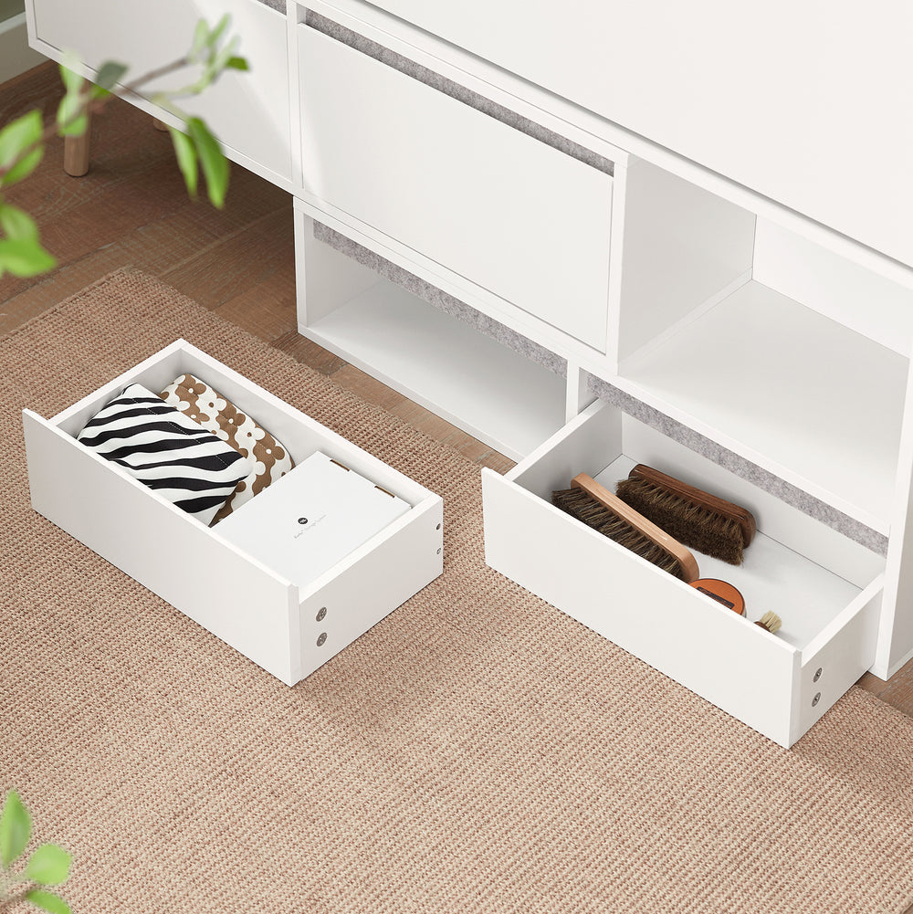 SoBuy Schoenen Opbergkast - Hout - Met 1 Verrijdbaar Schoenenbank - 124-92x24x126cm