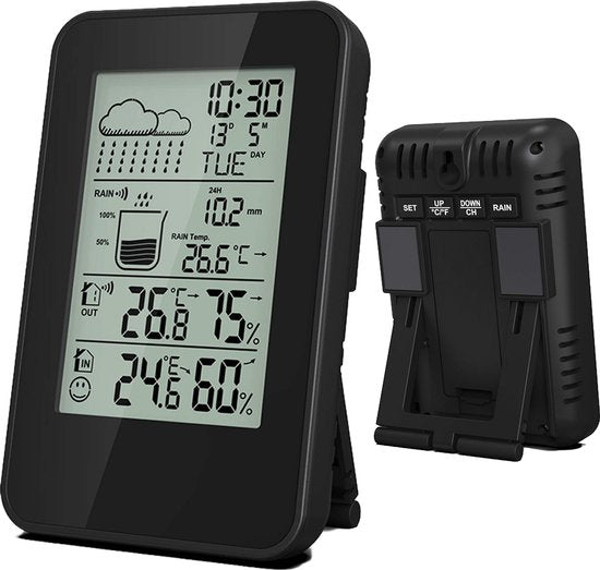 Denver Weerstation - Binnen & Buiten - Hygrometer - Regenmeter - Temperatuur - Weersvoorspelling - Radiogestuurd - Draadloze buitensensor - WSR560
