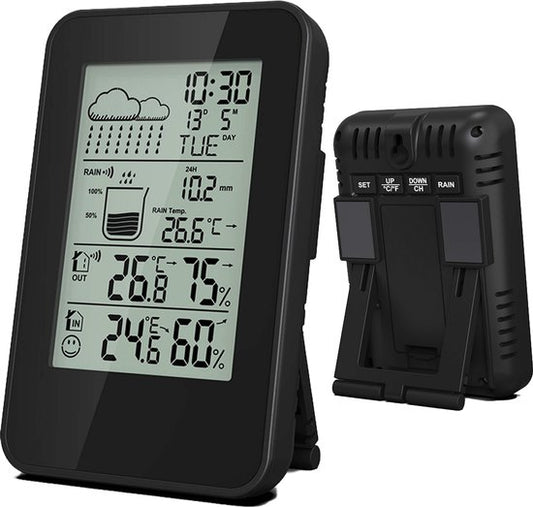 Denver Weerstation - Binnen & Buiten - Hygrometer - Regenmeter - Temperatuur - Weersvoorspelling - Radiogestuurd - Draadloze buitensensor - WSR560