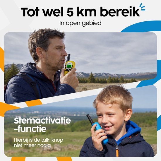 Infinity Goods Walkie Talkie - Voor Kinderen En Volwassenen - 3 Stuks - Incl. Batterijen - 3KM Bereik - Blauw, Roze & Geel