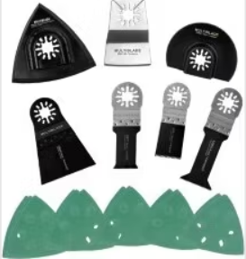 Multiblade Multitool Starterset – Schuur - Zaagbladen - 93x93 mm - Grijs