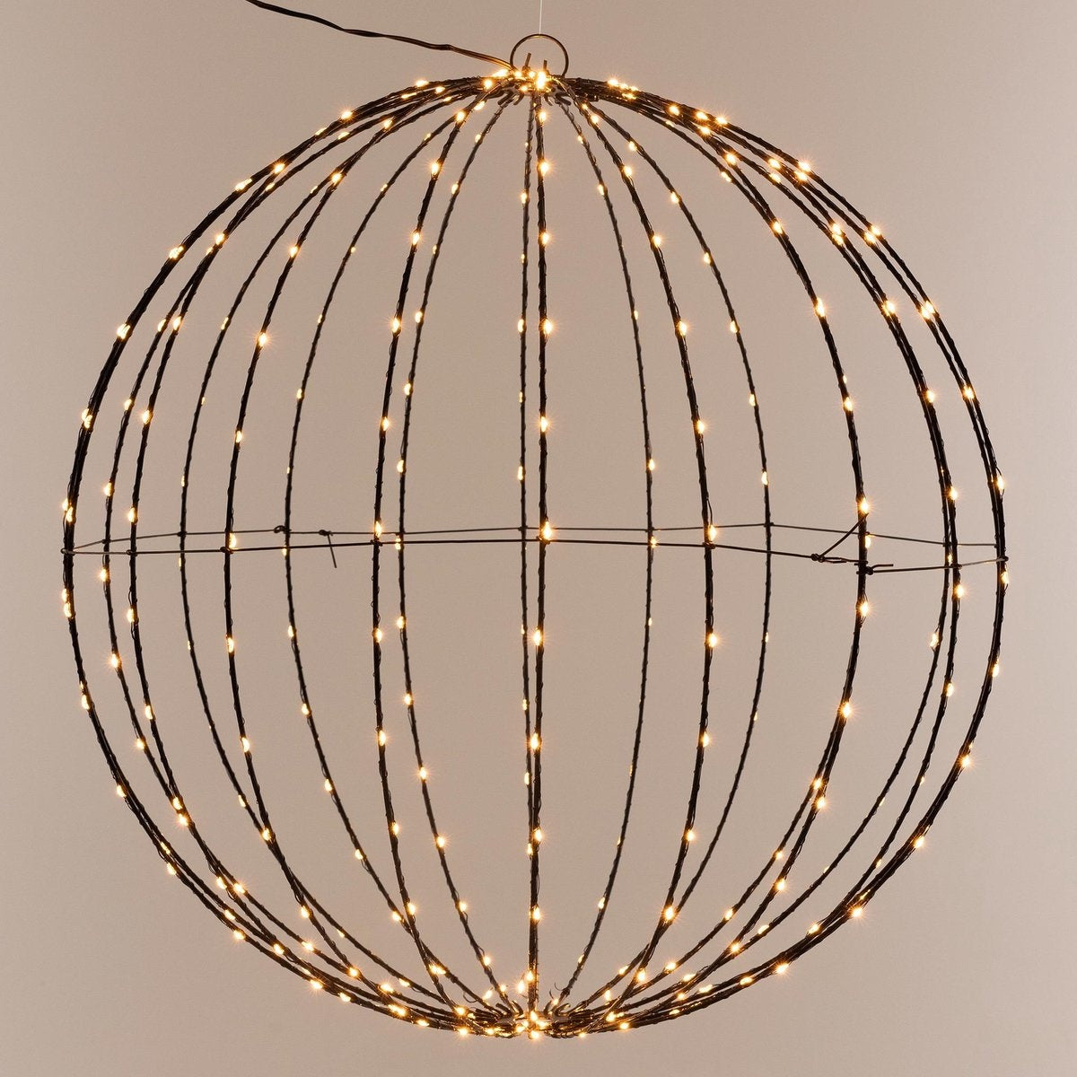 Nampook Opvouwbare LED Lichtbol en Kerstbal 400 LED 60 cm – Extra Warm Wit – Metaal