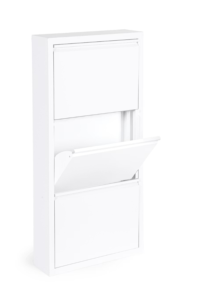 Bizzotto Eyvin schoenenrek drie vakken – wit – 50 x 15 x 106 cm