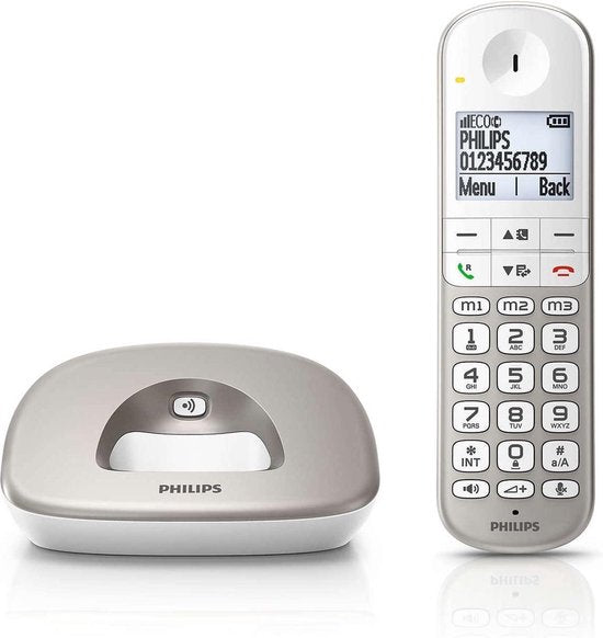 Philips XL4901S - DECT-telefoon - Draadloze Senioren Telefoon met 1 Handset - Grote Toetsen, Volumeboost en Gehoorapparaat Compatibiliteit - Wit