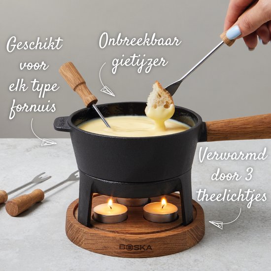 Boska Fondueset Pro S - Kaas fondue - voor 350 gram Kaas - 700 ml