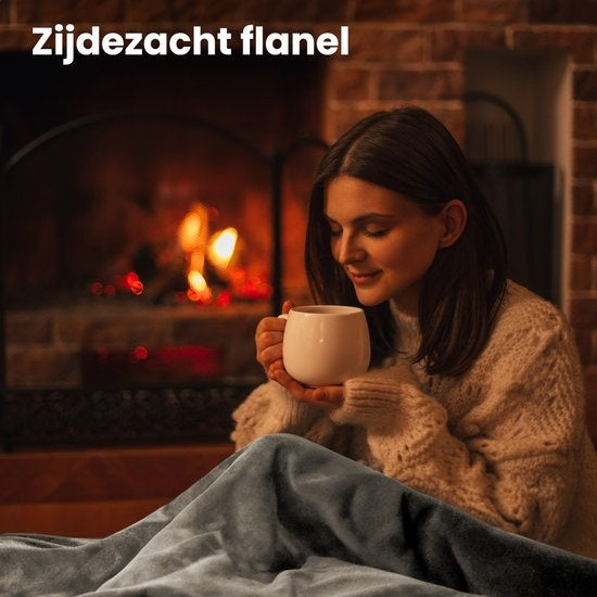 Auronic Elektrische Deken - Warmtedeken - 9 Warmtestanden - 2 Persoons - 200x150 - Grijs