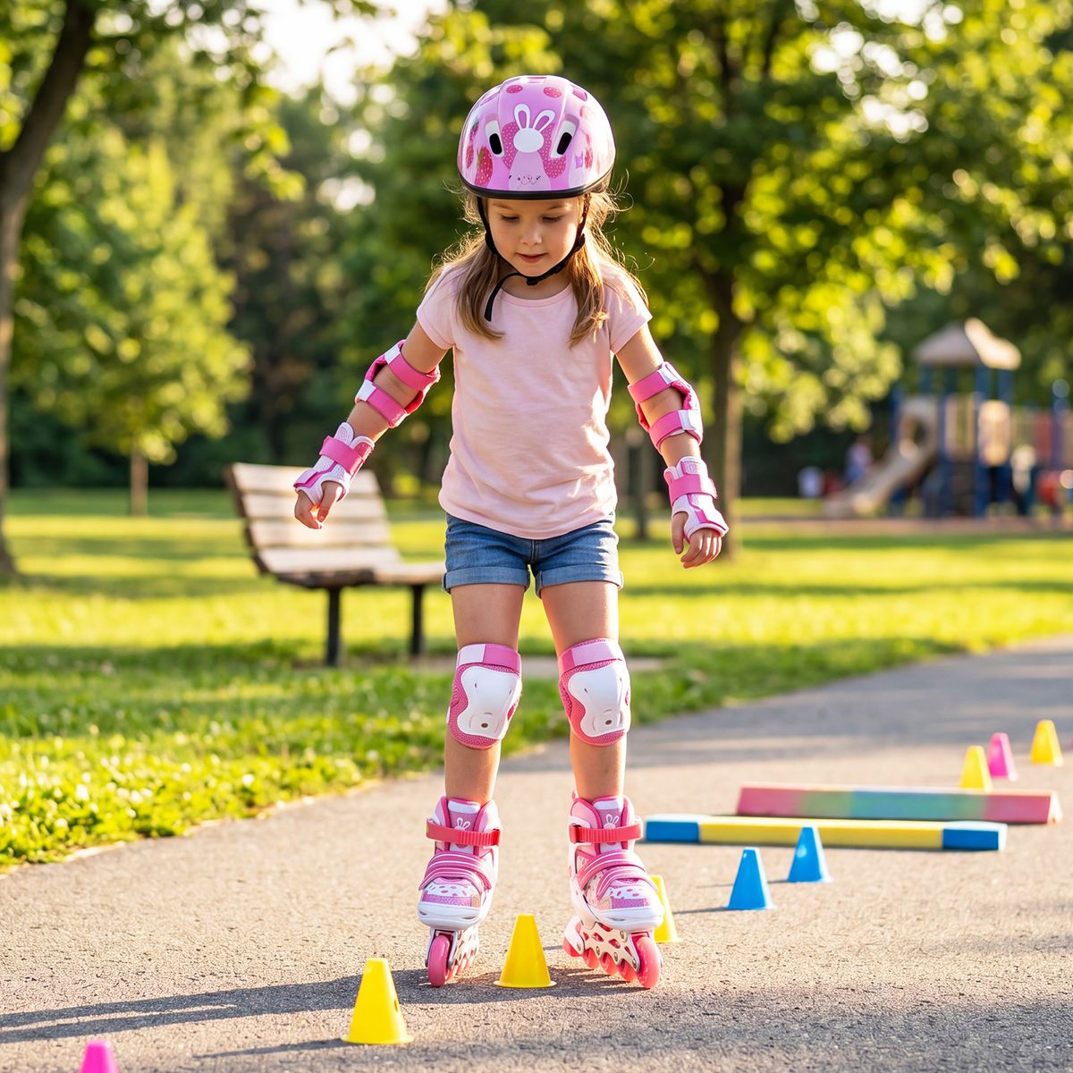 Coast Kinder Inline Skates - 4 maten verstelbaar - Verlichte wielen - Roze