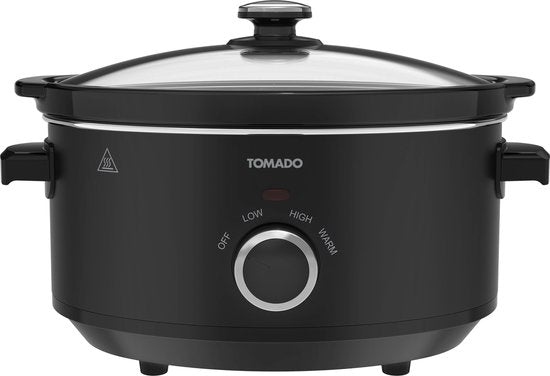 Tomado TSC3501B - Slowcooker - 3,5 liter - Keramische binnenpan - 3 warmtestanden - Warmhoudfunctie - PFAS vrij - Zwart