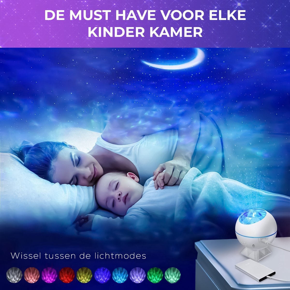 MostEssential Premium Sterren Projector - Bluetooth 5.0 - USB - 3000 lm - Wit