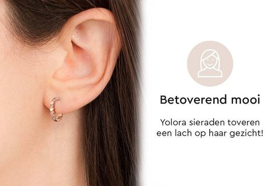 Yolora – Dames Oorbellen Oorringen – Diameter 20 mm & Kalpa Camaka Kristallen – Voorzien Van 18k Roségoud Plating En Luxe Giftbox – Voor Moederdag En Verjaardagen – Rosé 18k Roségoud Verguld