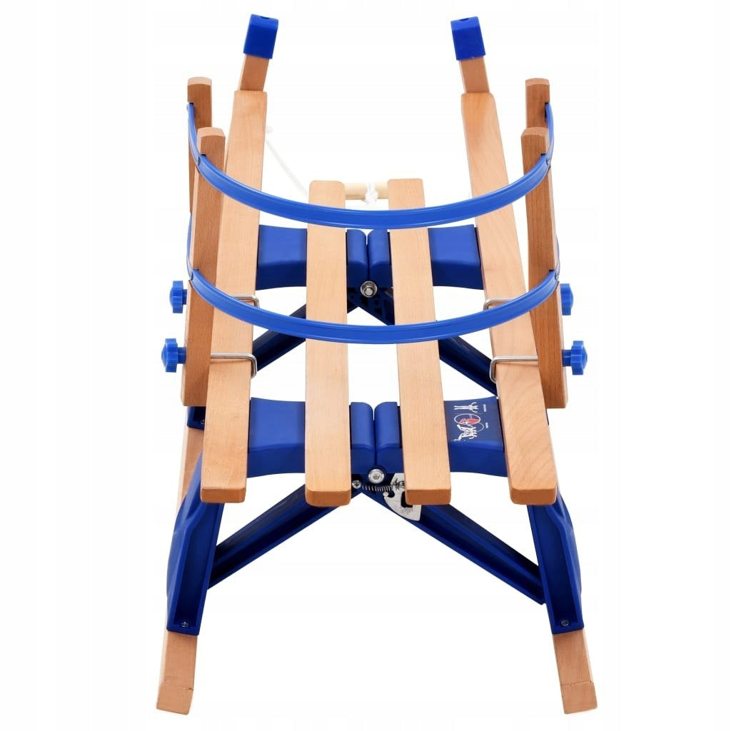 Woltu Houten Slee Traditioneel - Blauw - Met Rugleuning