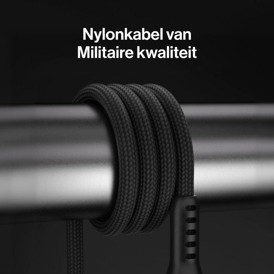 Statik PowerPivot Pro 360 - USB-C/USB-A naar USB-C- 1m - 100W - 480 Mbps Gegevensoverdracht - Nylon Gevlochten - Zwart