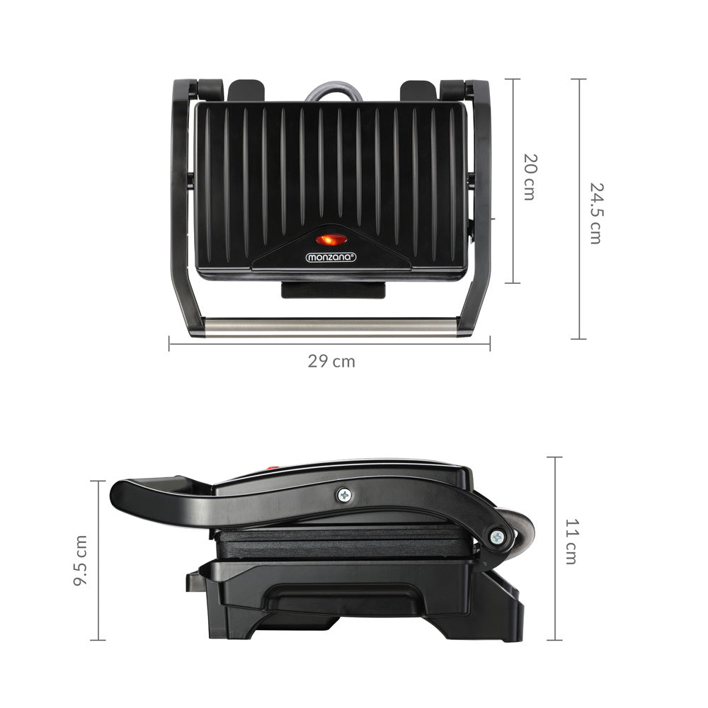 Monzana Contactgrill zwart 1500W
