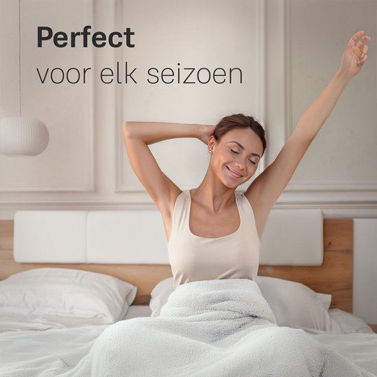 CozySense® Verzwaringsdeken Hoes 140x200 - Dubbelzijdig Materiaal - Voor Elk Seizoen - 360° Rits Technologie - Hypoallergeen & OEKO-TEX® - Wit