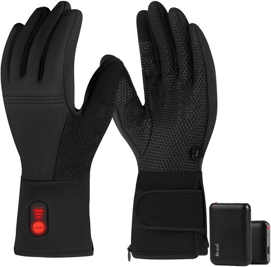 Saaf Light Verwarmde Handschoenen – Oplaadbaar – 3 Warmtestanden tot 68°C – Water- en Winddicht – Touchscreen Tip – Zwart – Maat L