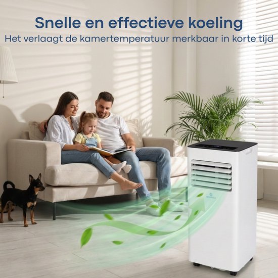 Aironex Mobiele Airco 7000 BTU – App & Afstandsbediening – Stil & Compact – Mobiele Airconditioner met Raamafdichting - Mobiele Airco voor Slaapkamer, Woonkamer, Kantoor