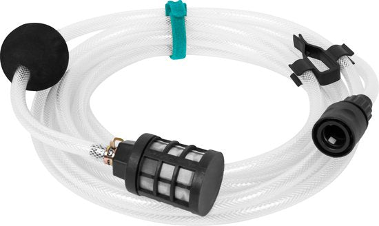 VONROC Accu drukreiniger 20V – 24bar – 198 l/h - Incl. 5m aanzuigslang, reinigingsmiddelenfles en regelbare spuitmond – Incl. 2.0Ah Accu en Snellader