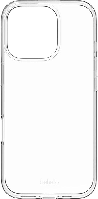 BeHello Hoesje iPhone 16 Pro - Dunne Gel Case - Flexibel iPhone 16 Pro Hoesje van Ecologisch Plastic - Transparant