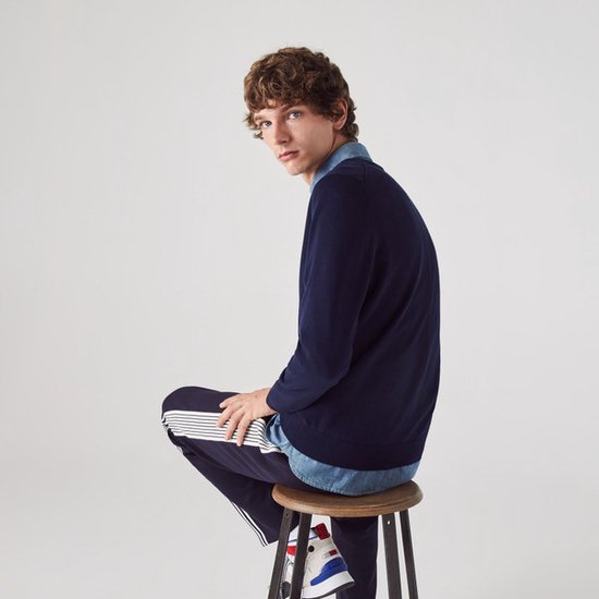 Lacoste Organisch Katoen V-hals Trui - Sporttruien - navy (marineblauw) - Mannen - Maat S