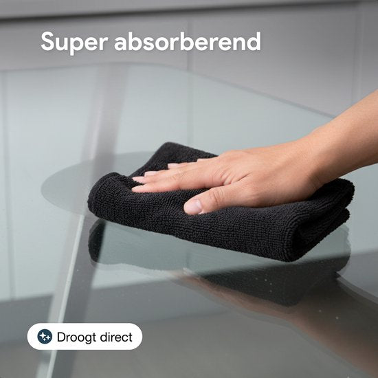 Luft ultra absorberende Microvezel Droogdoek - 60 x 80 - Badkamer en Auto - Microvezeldoekjes - Sterk - Zwart - 1300 GSM