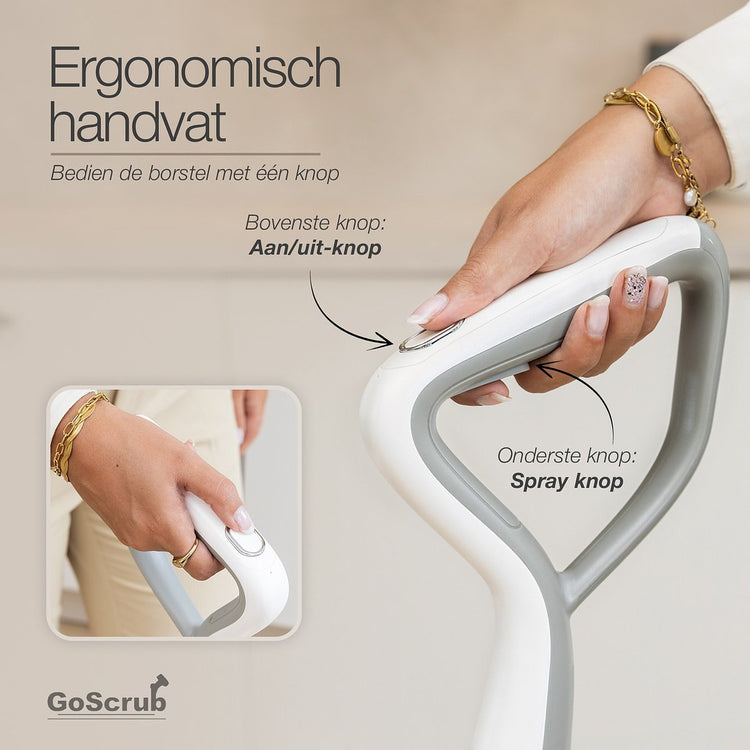 GoScrub® Draadloze Elektrische Dweil - Vloerreiniger voor Harde en Houten Vloeren - Stille en Wendbare Mop - Efficiënt Dweilsysteem met Oplaadbare Accu