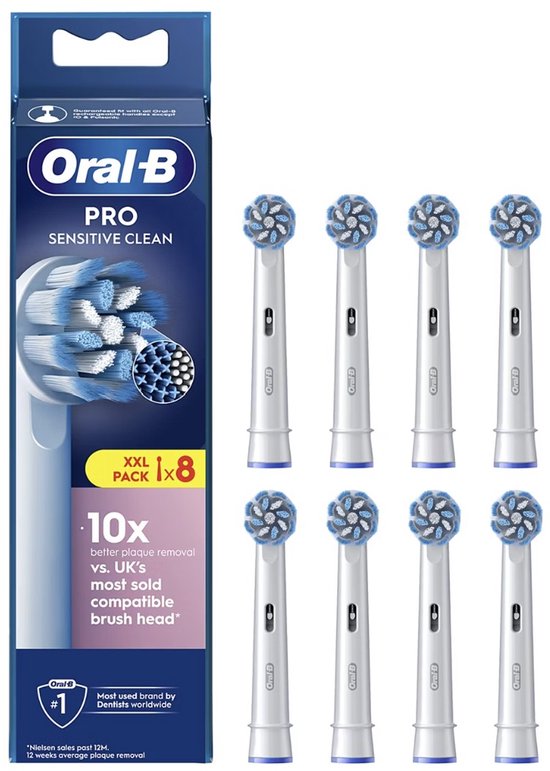 Oral B PRO Sensitive Clean Opzetborstels Wit | 8 stuks