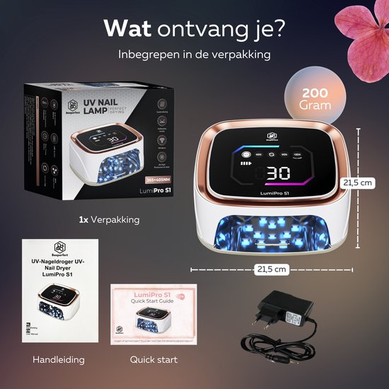 Beeperfect® UV Lamp Gelnagels - Nagellamp - Nagellamp UV Led - Nageldroger - Draadloos - Reflecterende binnenkant - Rose Goud