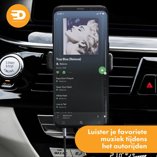 Drivv. AUX Kabel 3,5 mm - Audiokabel - Goudgeplateerd - Mannetje naar Mannetje - Zilver - 5 meter