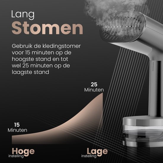 FLOWSTEAM® Luxe Kledingstomer - Handstomer - Stoomapparaat Kleding - Matte Gray Edition