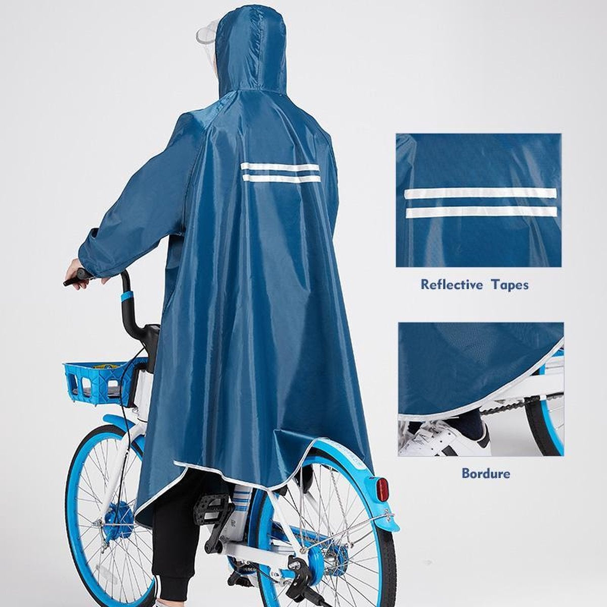 Fuegobird - Poncho Regenponcho - Fiets Wandel Motor - Outdoor Poncho - Kwaliteit Poncho - One size - Unisex Cyan