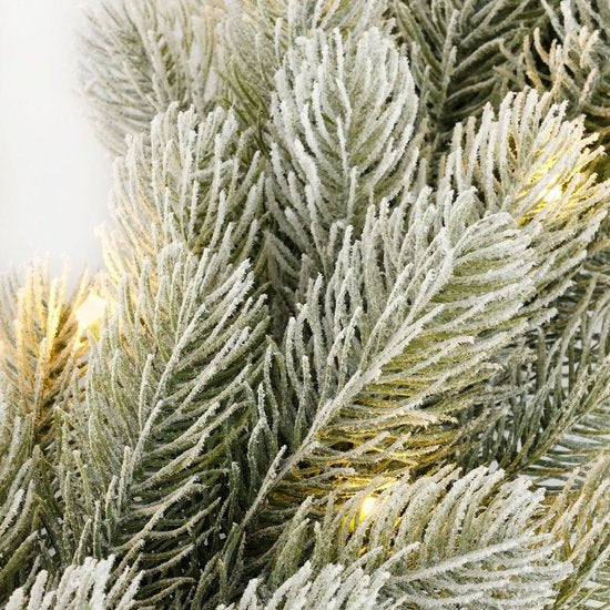Black Box Trees Nagoya Kerstversiering - Guirlande met 40 Warmwitte LED Lampjes en Timerfunctie - Kerstslingers voor Schouw, Trap of Deurpost - Groen Frosted - L270 x Ø20 cm
