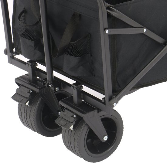 AXI AB131 Opvouwbare Bolderwagen – Zwart – Met Trekstang, Remmen en Hoes – 100 kg Draagvermogen – Eenvoudig mee te nemen - Metaal