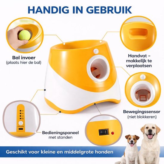 Ceruzo Ballenwerper Hond – Automatisch – 6 Ballen – 3 Afstanden -Oplaadbaar