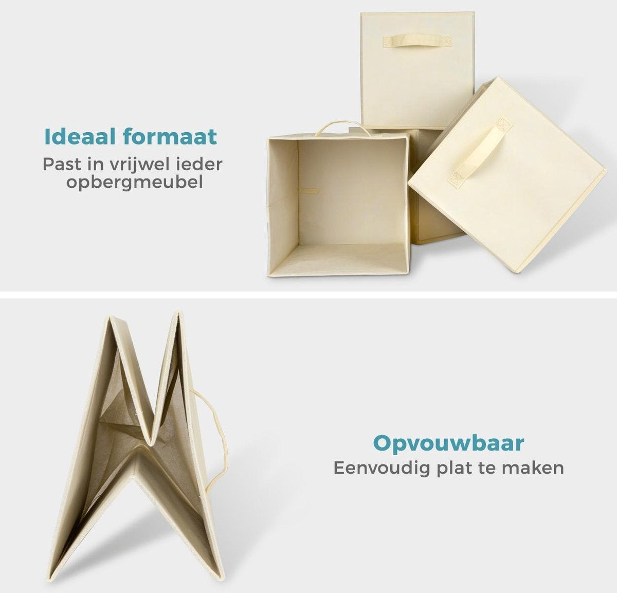 LifeGoods Kast Organizers - 6 Stuks - 20L - Textiel - Beige