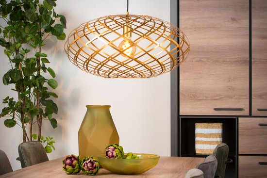 Lucide WOLFRAM - Hanglamp - Ø 65 cm - 1xE27 - Mat Goud / Messing
