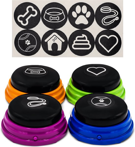Vulpes Goods® Pets - PRO Praatknop voor Honden - Dogbuttons - Laat uw Huisdier spreken - Hondenspeelgoed - Honden training - Incl. Trainingsstickers