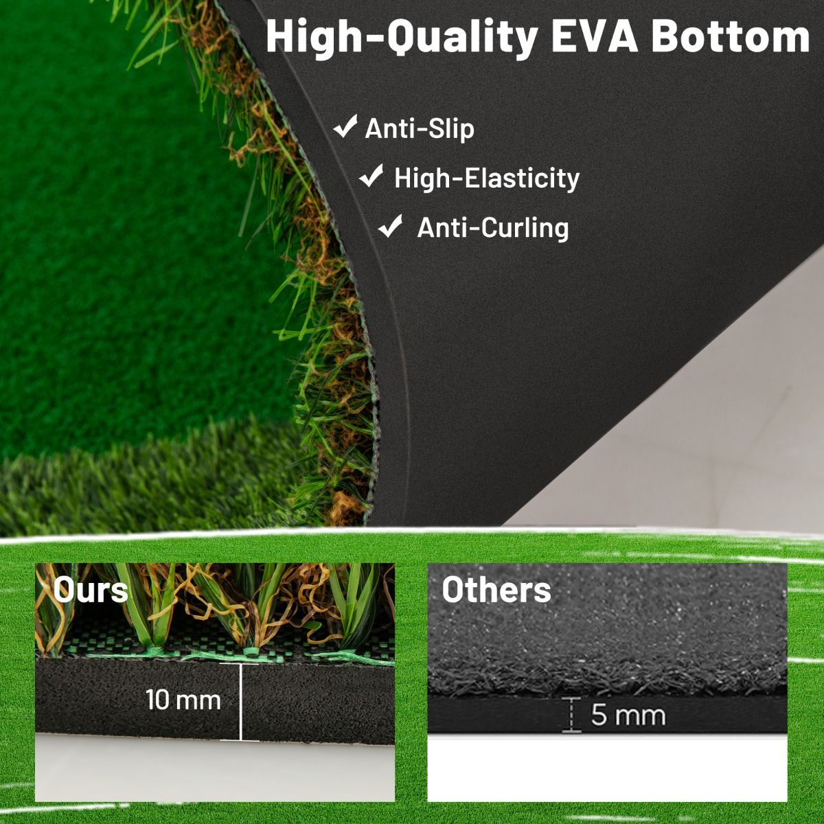 Coast Golf Puttingmat - 3 gaten - inclusief golfballen en vlaggen - 300 x 150 cm - groen