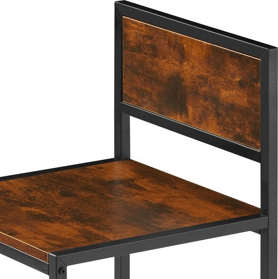 tectake® - Zitgroep Milton - Eetkamerset - Compact op te bergen - industrial dark - 404356