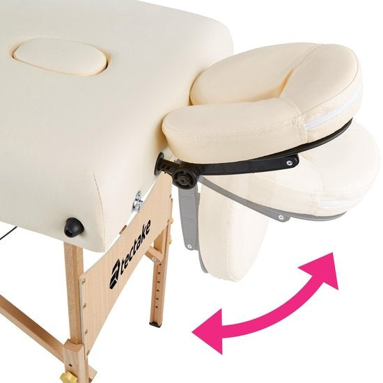tectake® - Massagetafel Behandeltafel - matras van 7,5 cm hoog + rolkussens en draagtas - behandelbank – incl. opbergtas – opvouwbaar