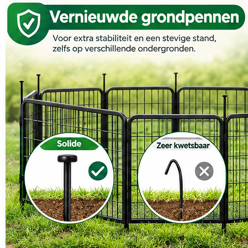 Yaheetech Puppyren 8-Delig - Zwart - 194,5 x 66 x 80 cm - Opvouwbaar met Snelsluiting