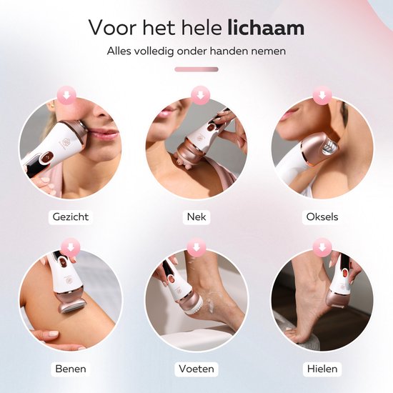 Beeperfect® 6 in 1 Epilator Voor Vrouwen - Scheerapparaat Vrouw - Bikinitrimmer - Ladyshave - Oplaadbaar - Waterdicht - 6 Opzetstukken