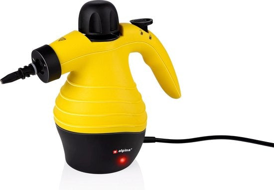 Alpina Handstoomreiniger  - 1050 Watt - met 10 Accessoires -  Zwart/Geel - 12x22x27 cm